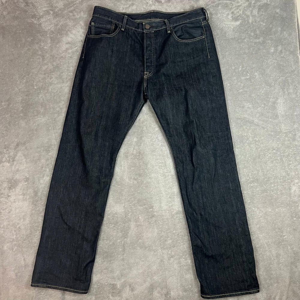 Levis 501 Original Fit Jeans Mens 36 x 32 Dark Wash Heritage Denim
